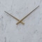 Quickway Imports Metal Wall Clock Marble Look Face, Gold Rim and Handles with Hanging Band, for Dining, Living Room QI004256 - alternate 4